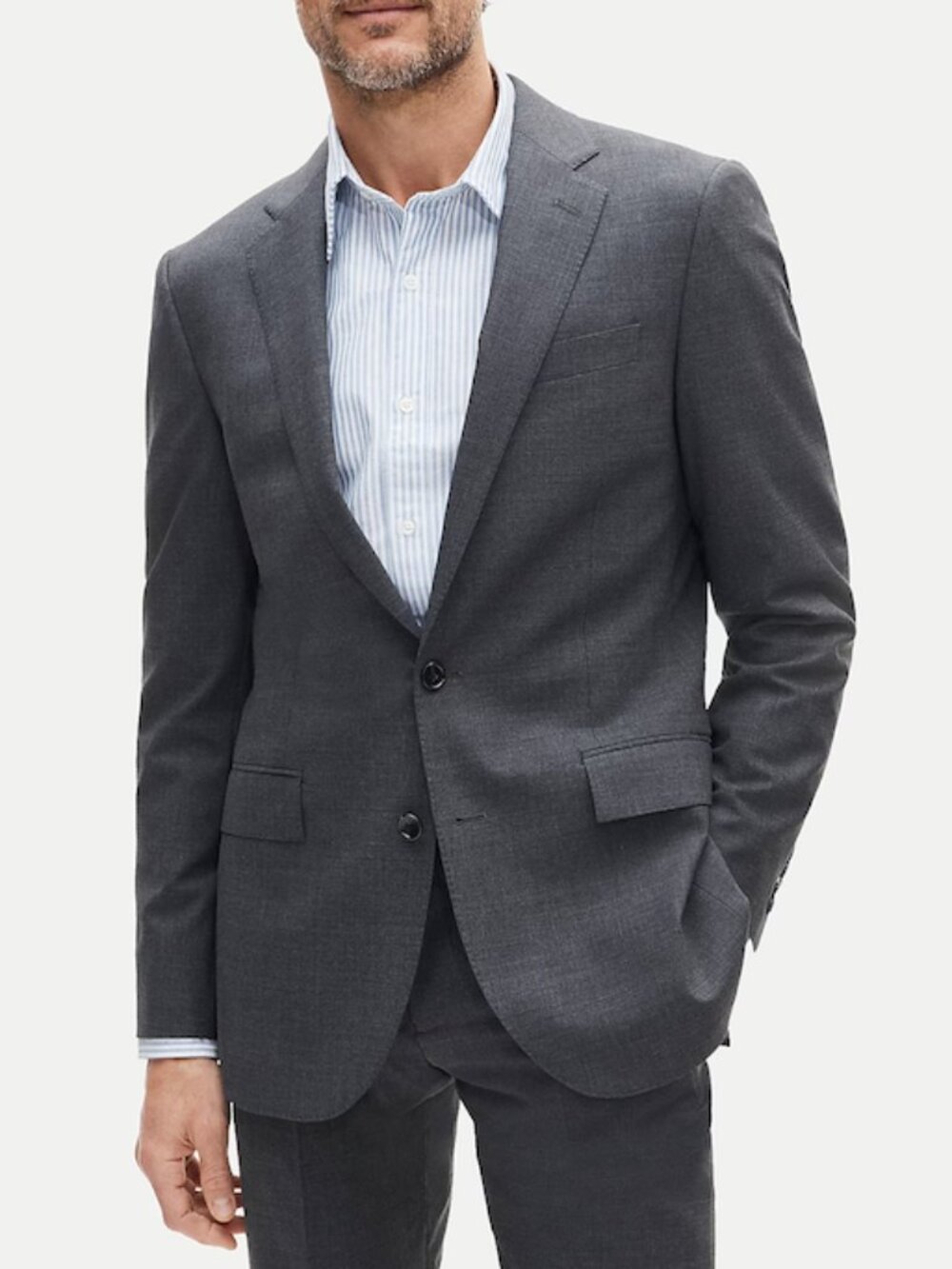 J. Crew Ludlow Gray Slim-fit suit jacket in Italian wool in 40R